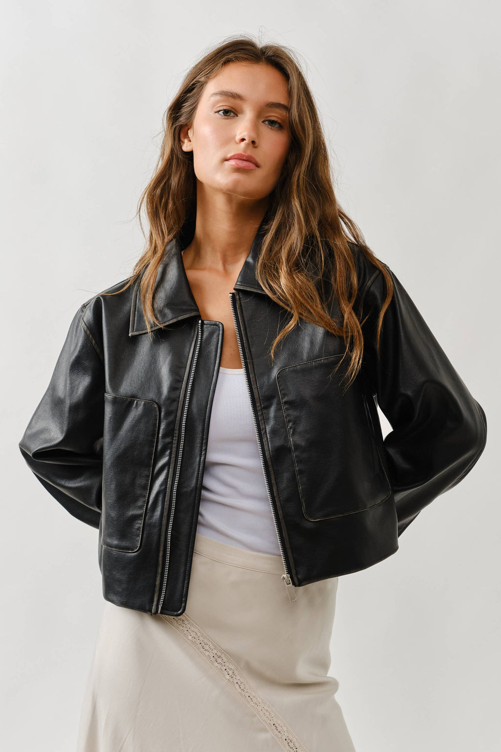 MAJ3310 VINTAGE WASHED LEATHER JACKET