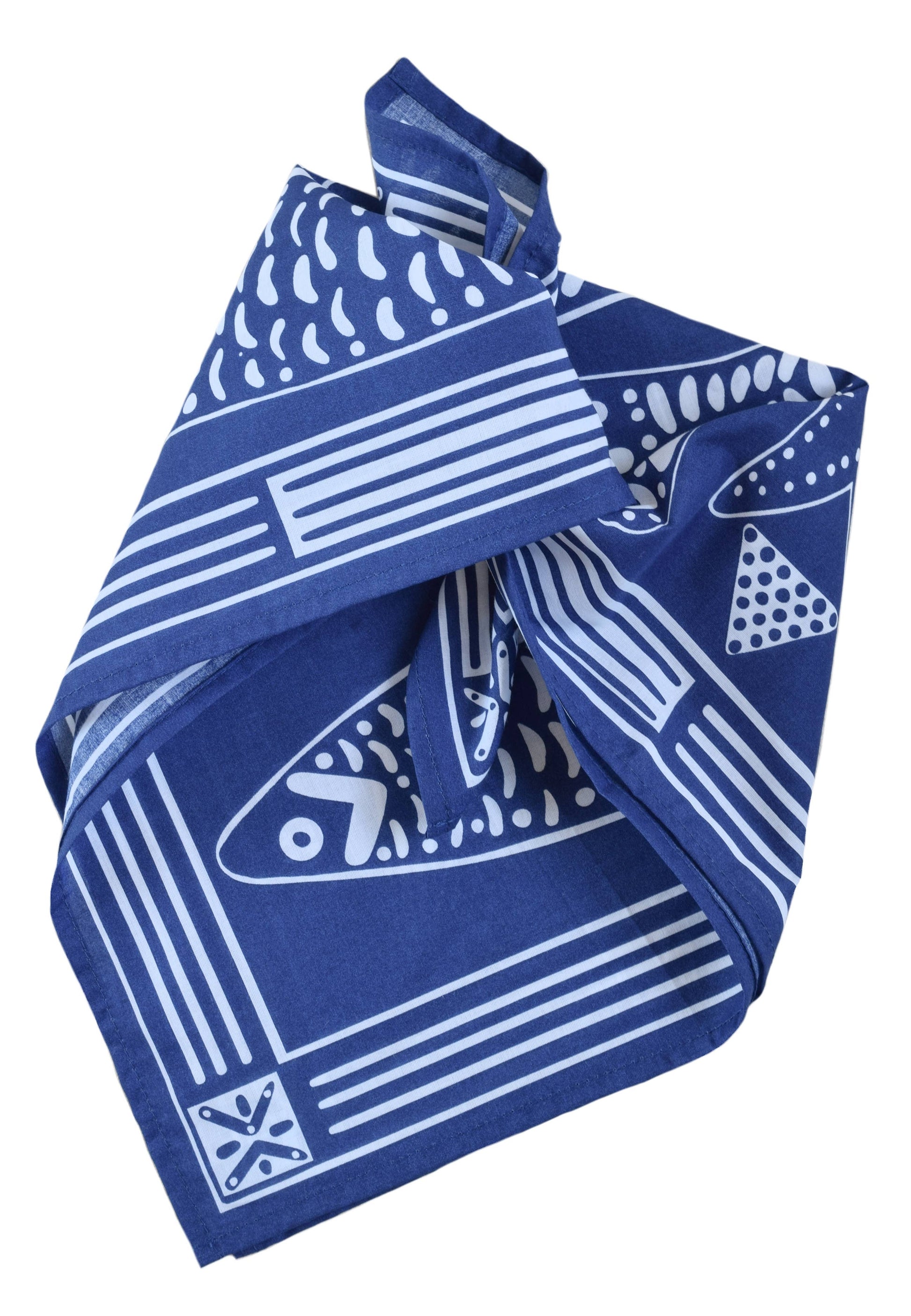 Sardine Bandana - 100% Cotton - Nautical Print - Hanky Ascot