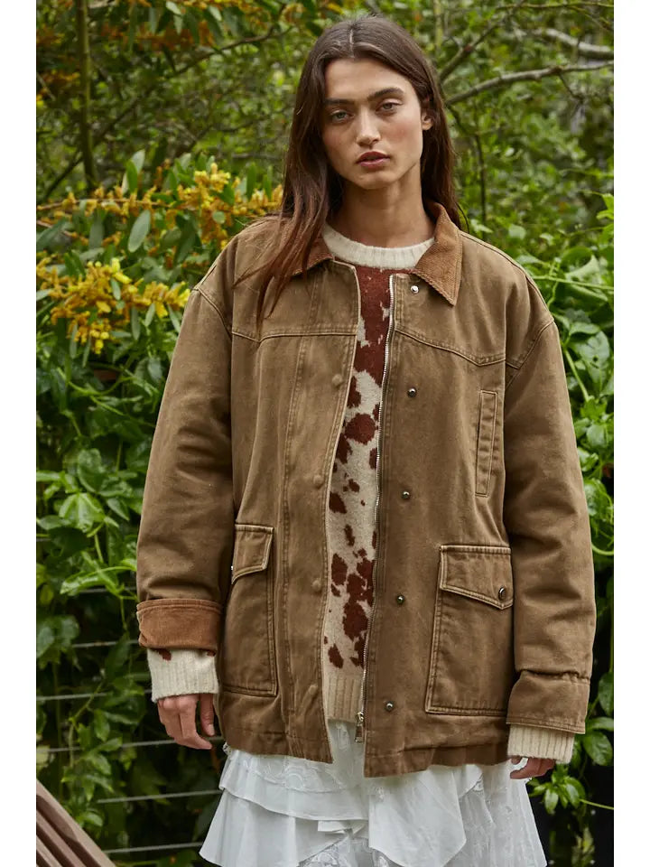 Cotton Collared Chore Jacket