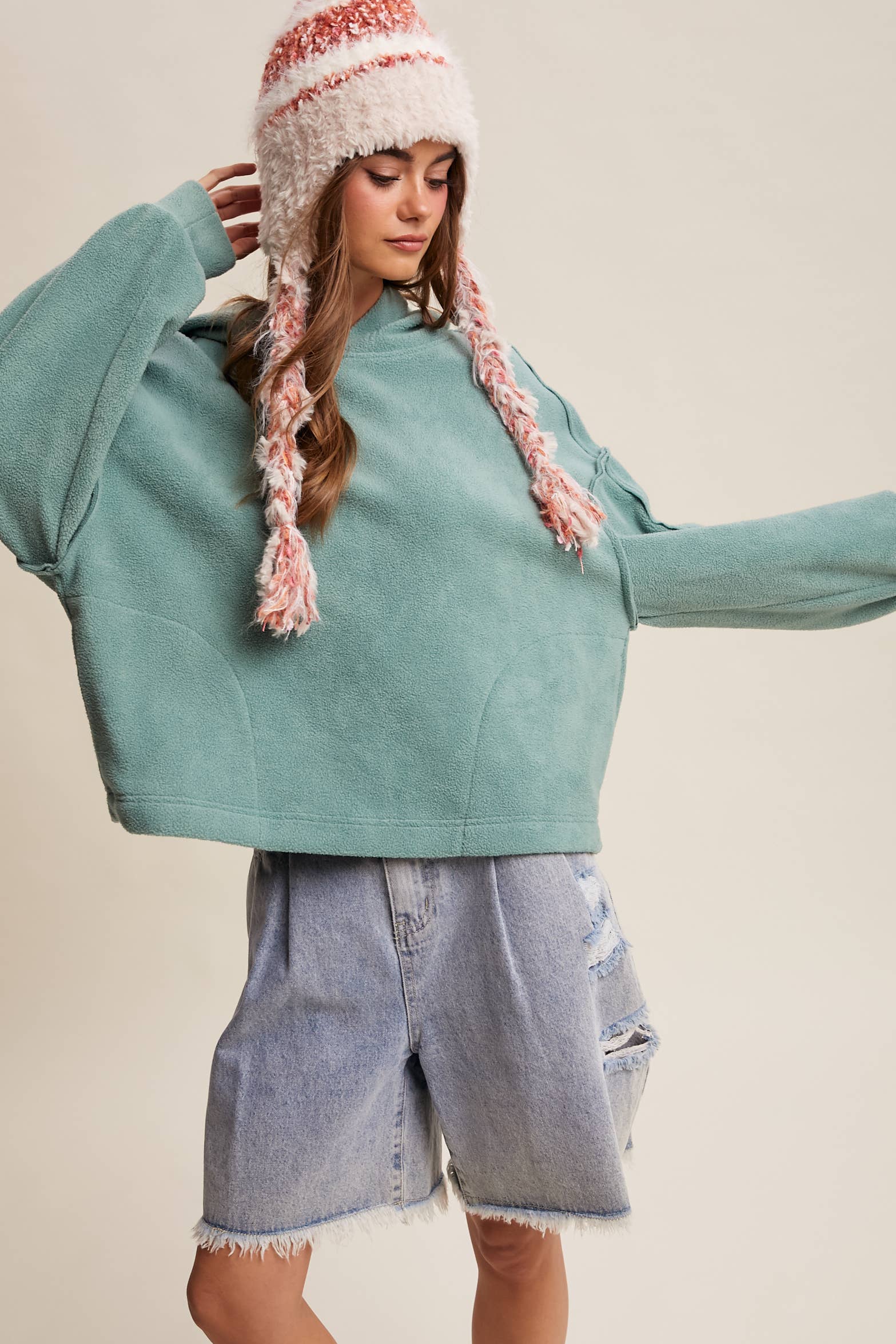 Fleece Hoodie Pullover LT1078