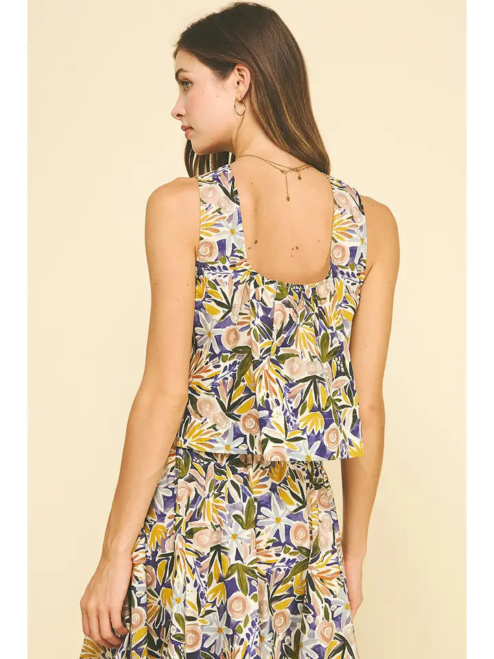 FLORAL SLEEVELESS TOP