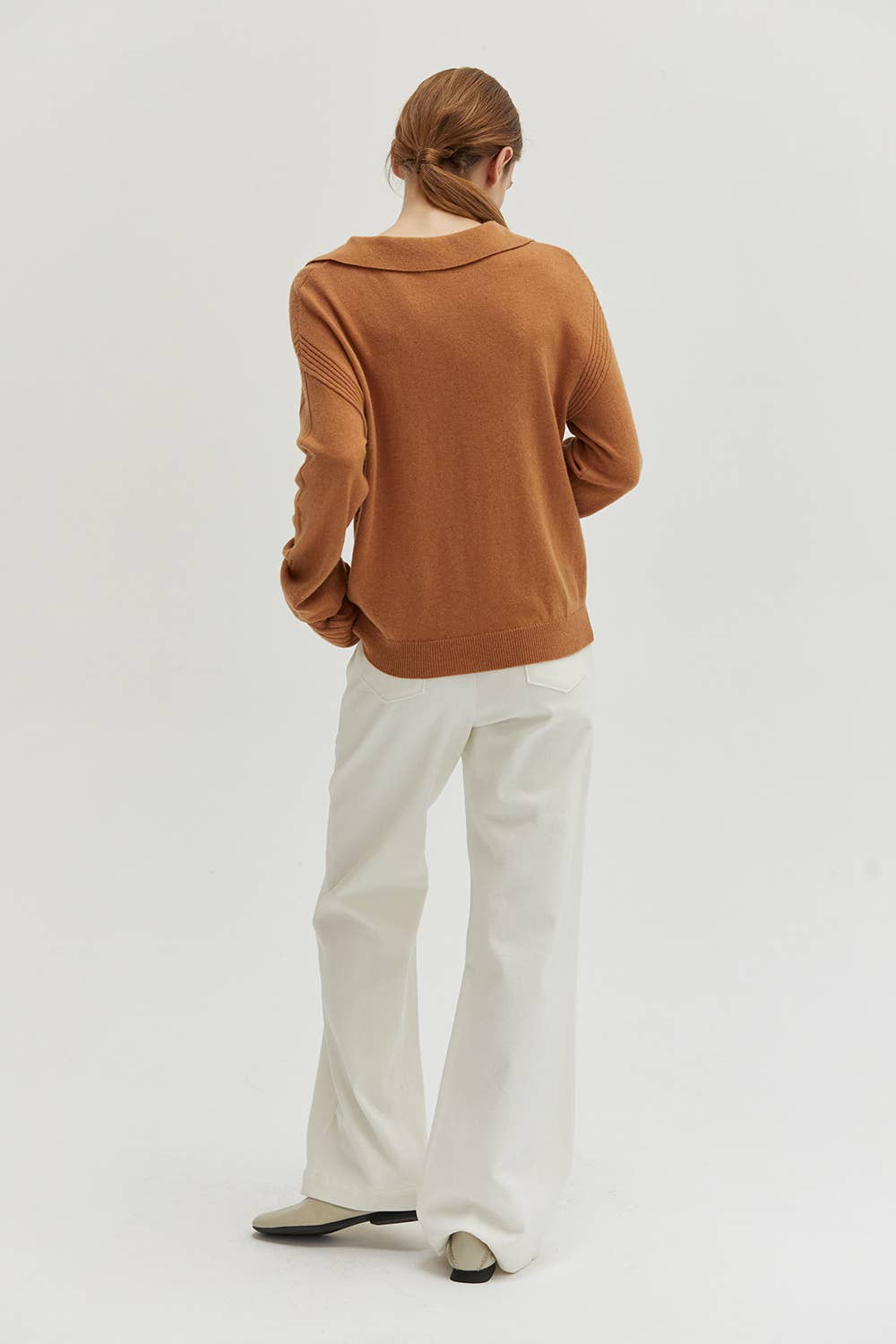 CT8877 - Maline Cashmere Softened Collared Sweater Top