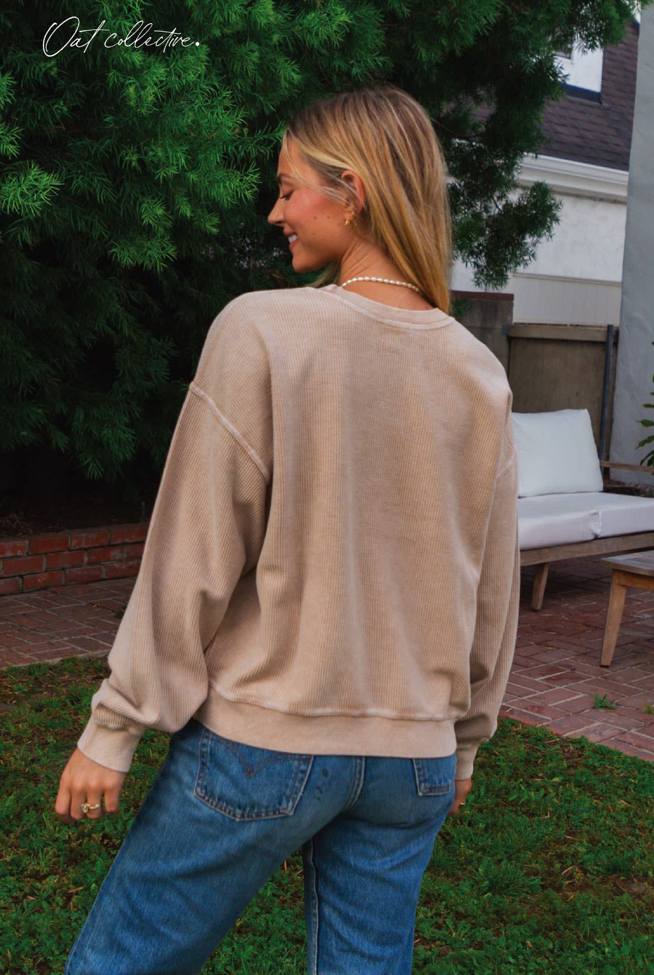 UNITED STATES OF AMERICA Cropped Thermal Vintage Pullover