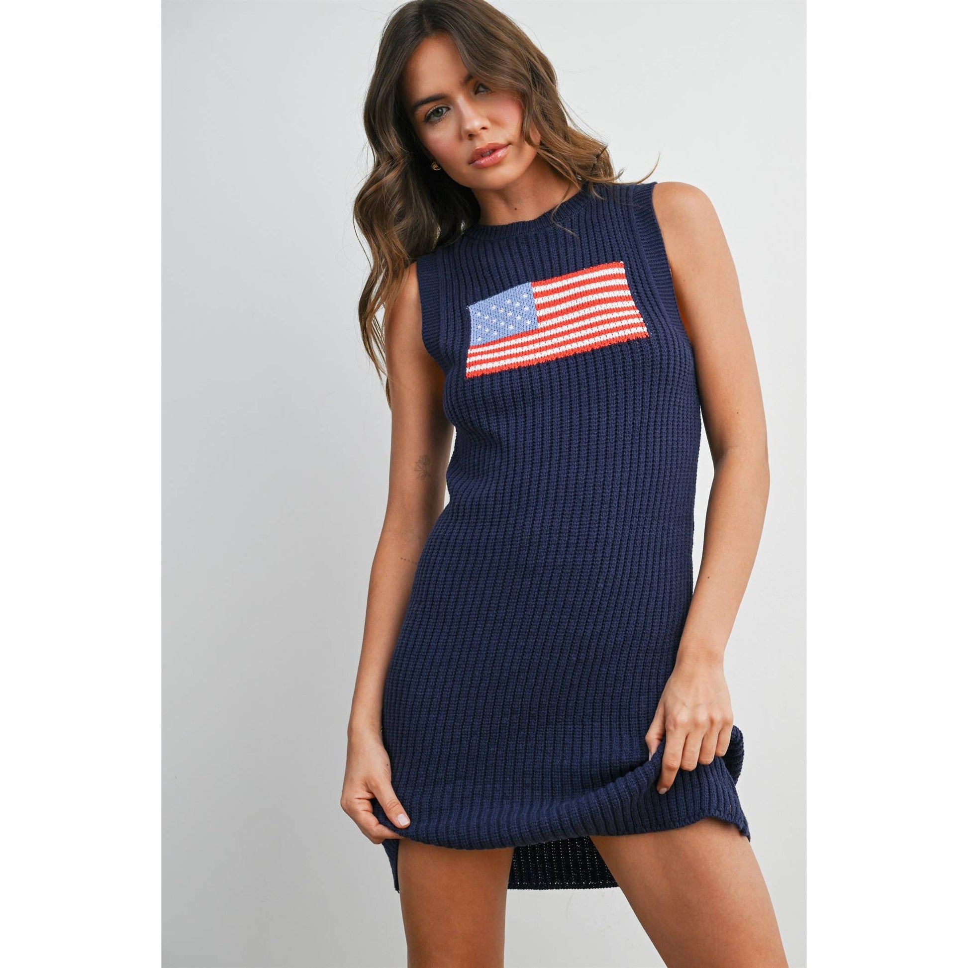 American Flag Graphic Sleeveless Knit Dress – Cedar & Thread