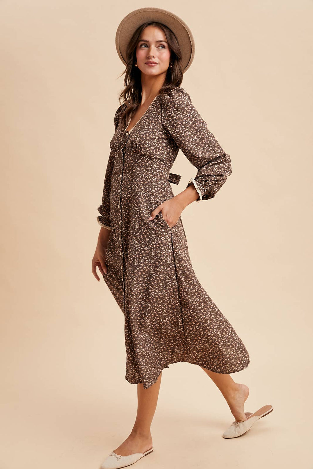 FLORAL BUTTON DOWN MAXI DRESS