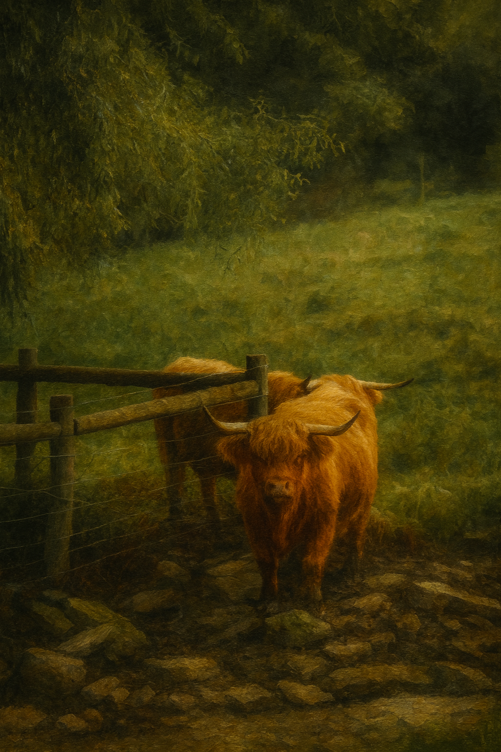 Highland Brown Dusk 20x30 McGuire Hobby Farm Collection