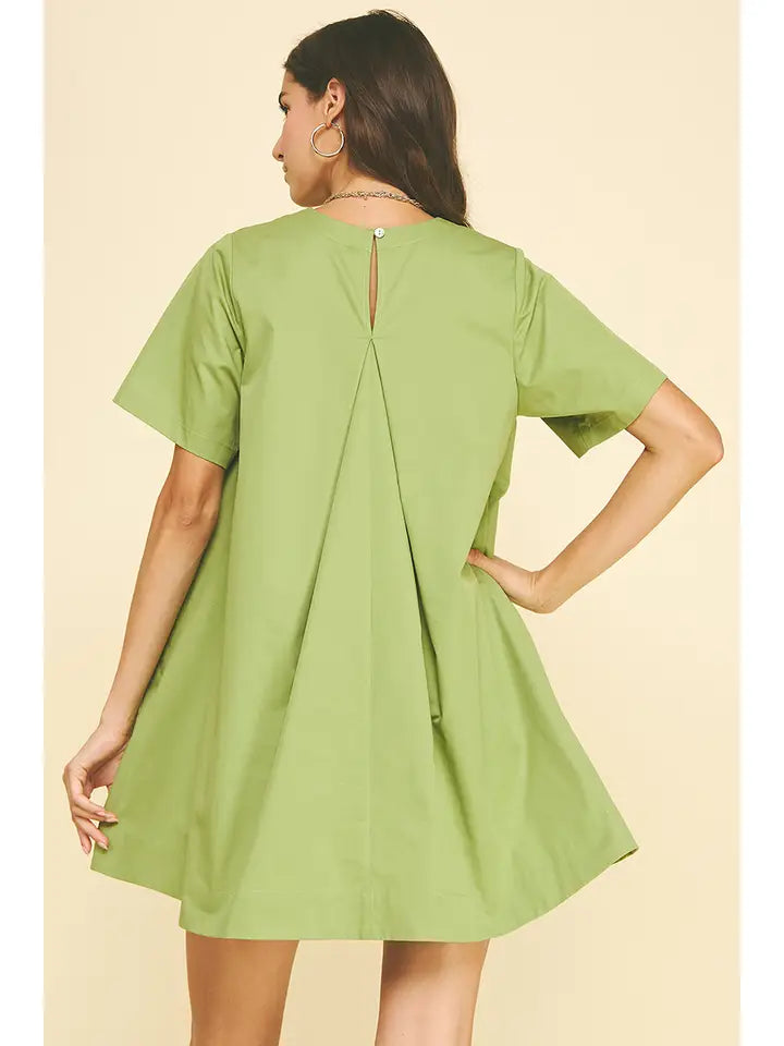 Tunic Mini Dress with Tucked Detail At Back