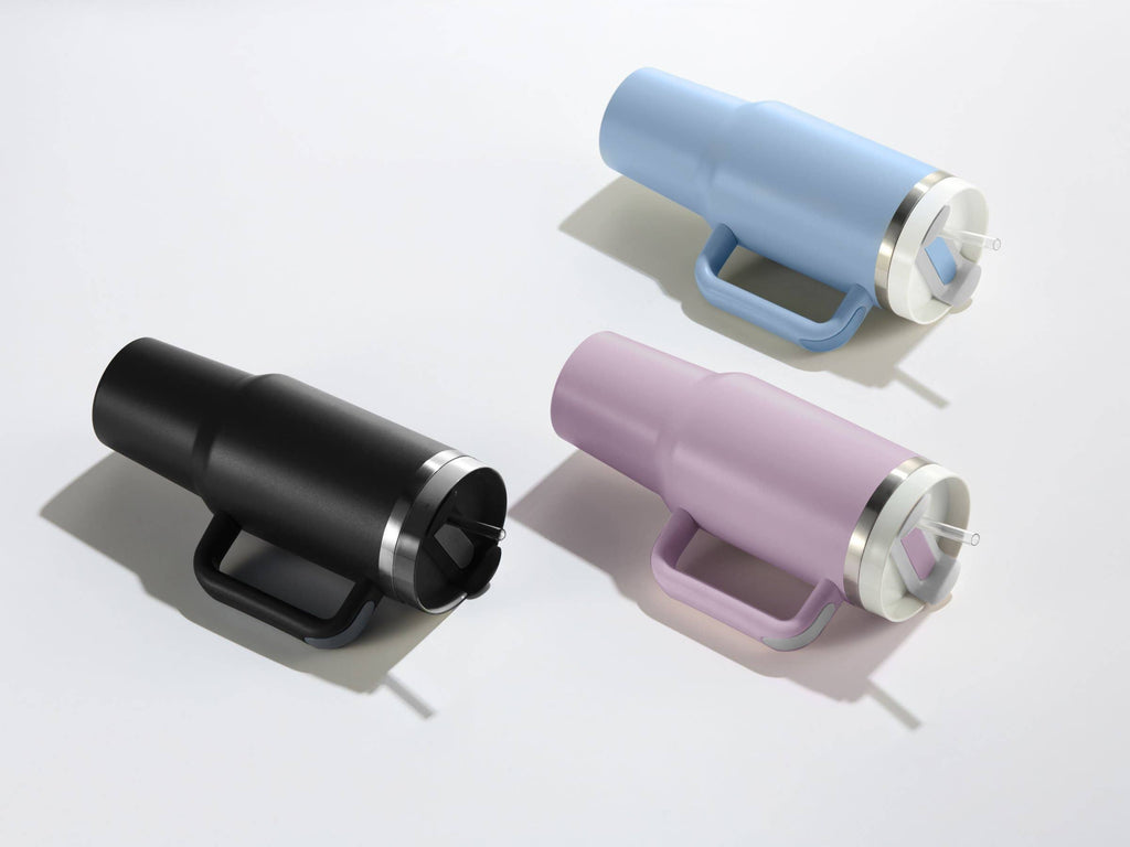 Kook Stainless Steel Tumbler, with Straw and Handle, 40 oz