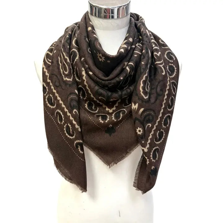 Bandana Print Square Scarf