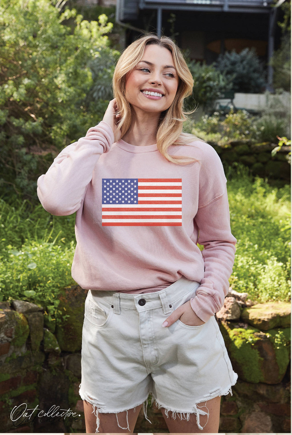 USA FLAG Mineral Graphic Sweatshirt