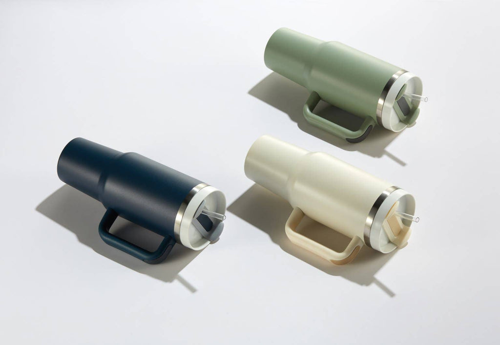 Kook Stainless Steel Tumbler, with Straw and Handle, 40 oz