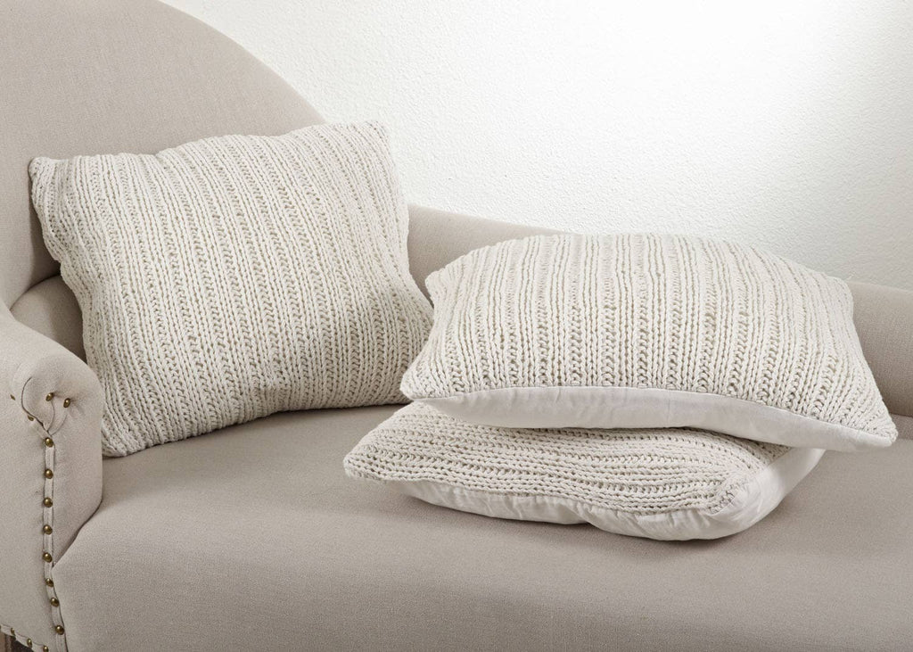 Knitted Design Pillow - Down Filled