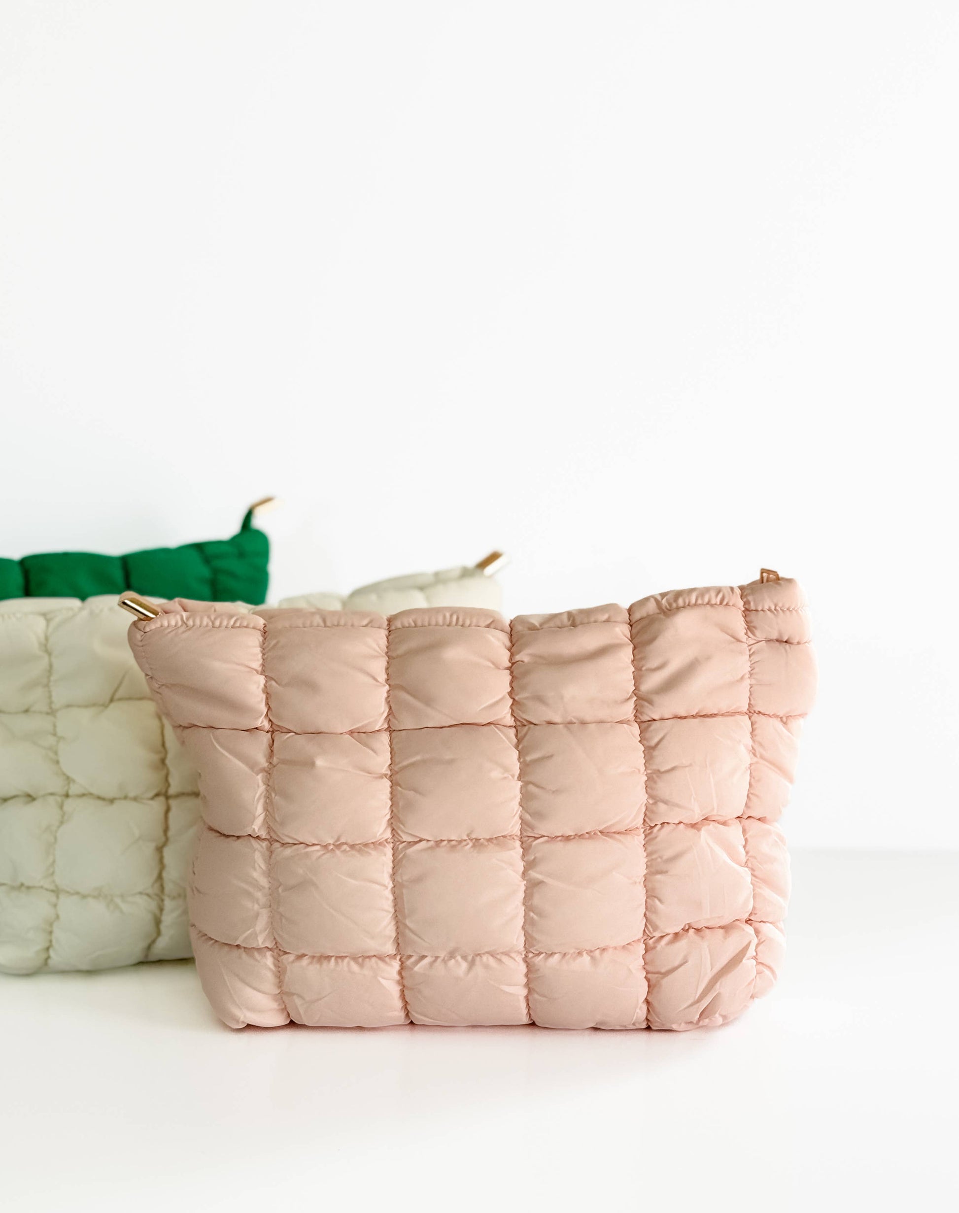 Quilted Puffer Makeup Bag Cosmetic Travel Pouch