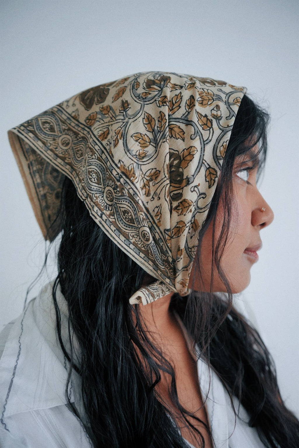 Arabian Jasmine - Kalamkari Cotton Bandana
