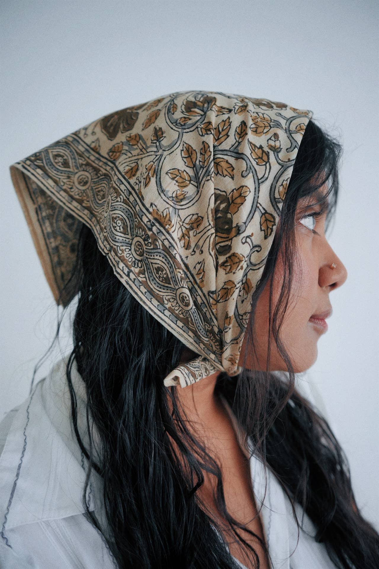 Arabian Jasmine - Kalamkari Cotton Bandana