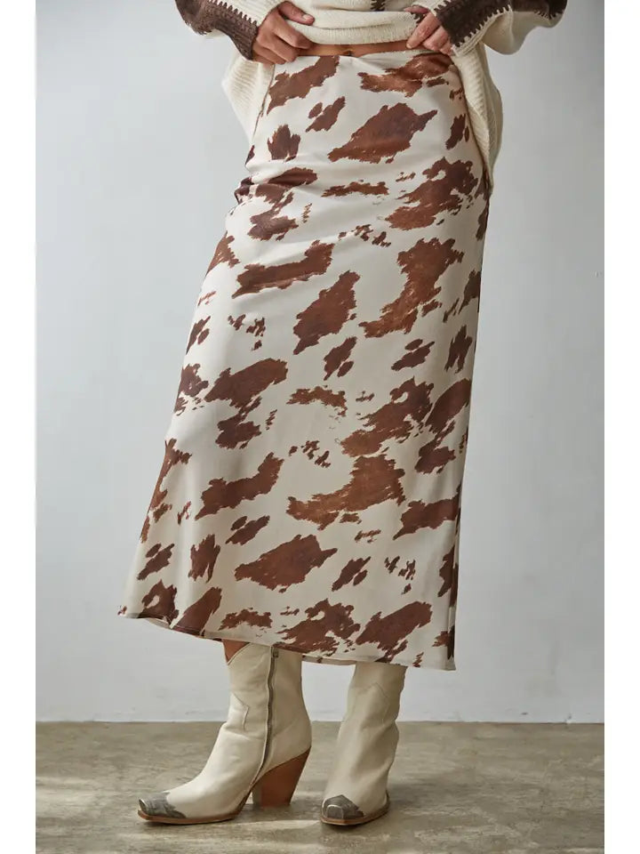 Western Chic Satin Skirt