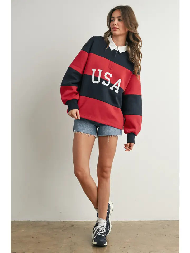 Striped USA Rugby Top