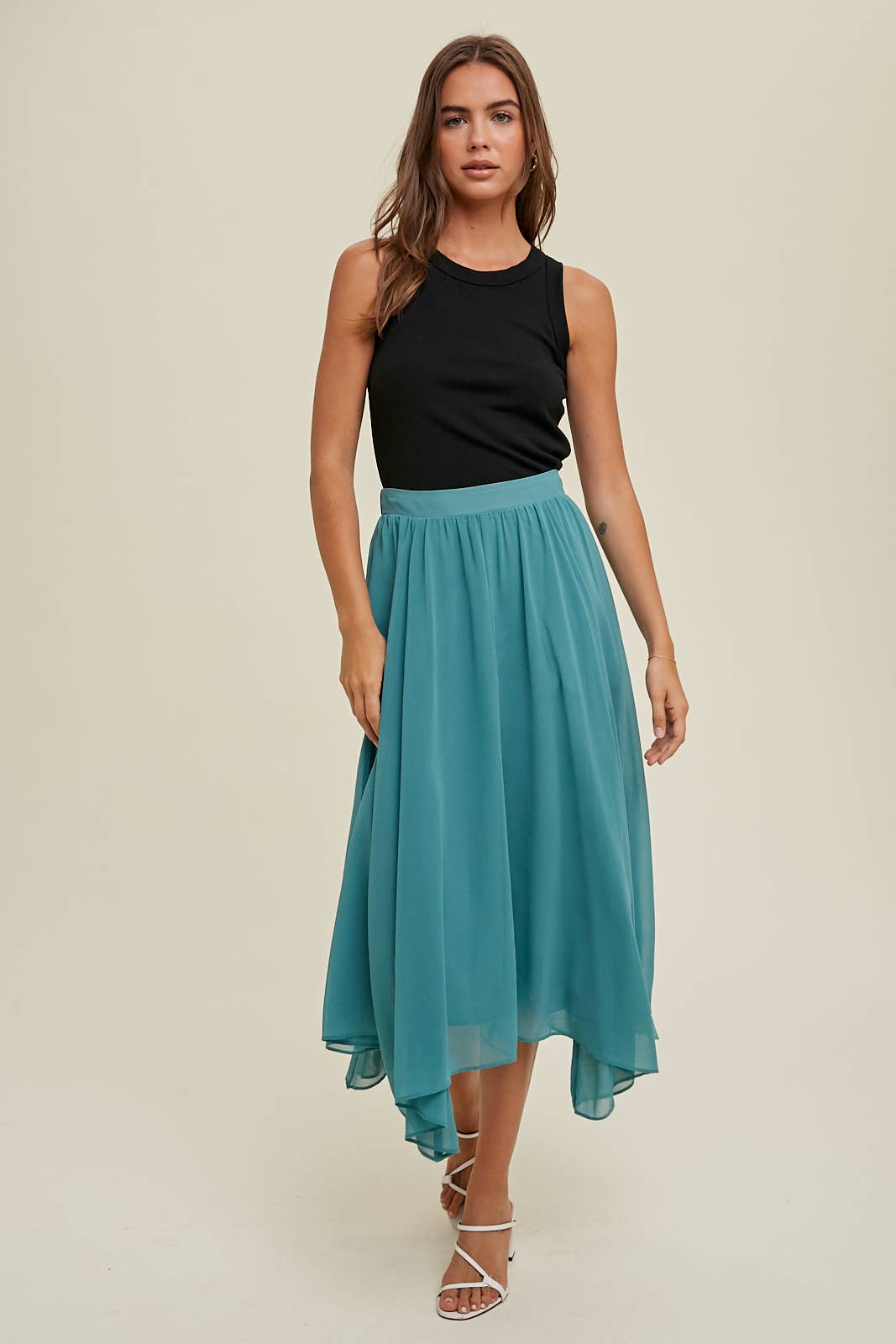 CREW NECK RIBBED KNIT TANK TOP / WL18-1044