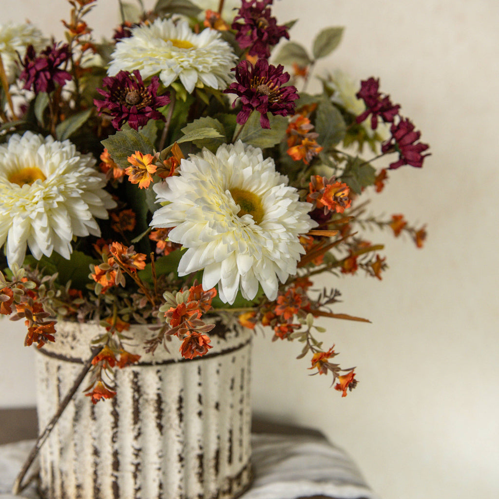 20" ORANGE WILD FLOWER & GRASS BUSH