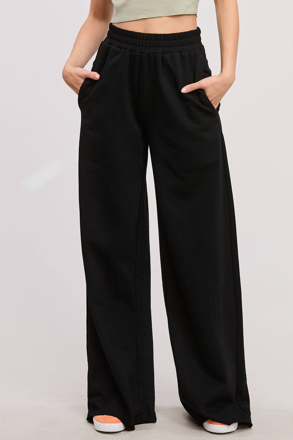 Wide Leg Cotton Jogger Sweatpants