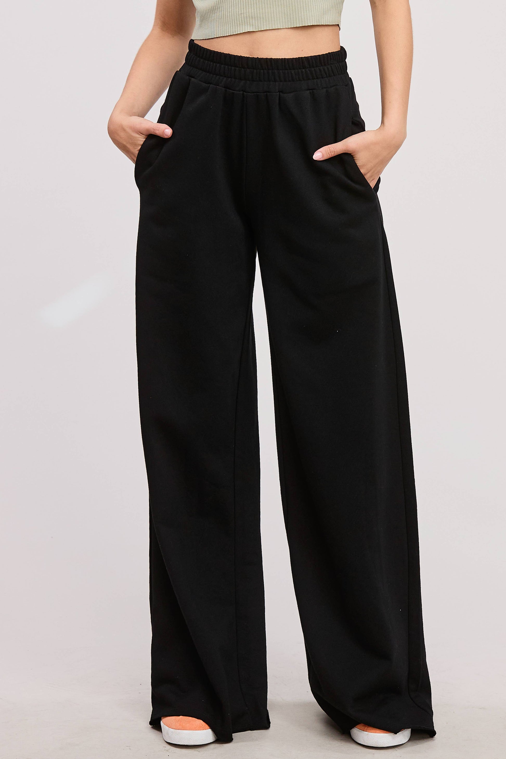 Wide Leg Cotton Jogger Sweatpants