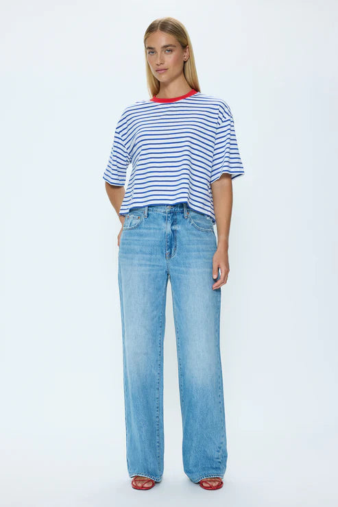 Mae Cropped Striped Tee