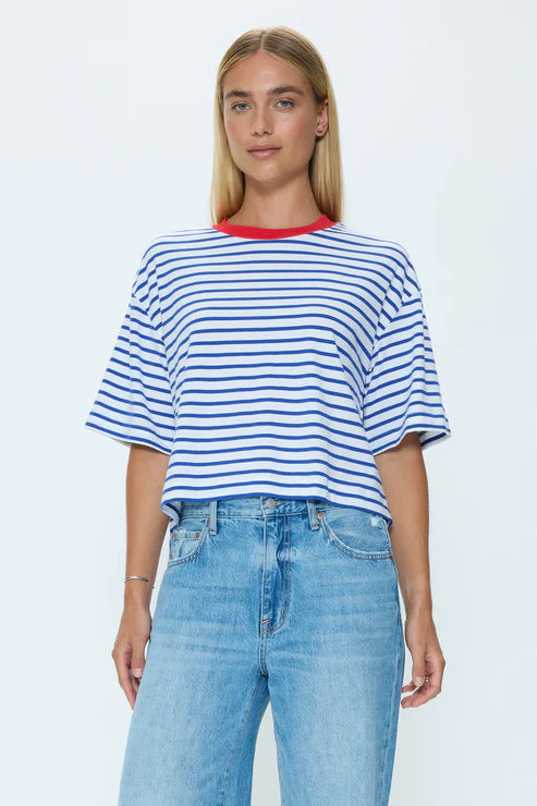Mae Cropped Striped Tee