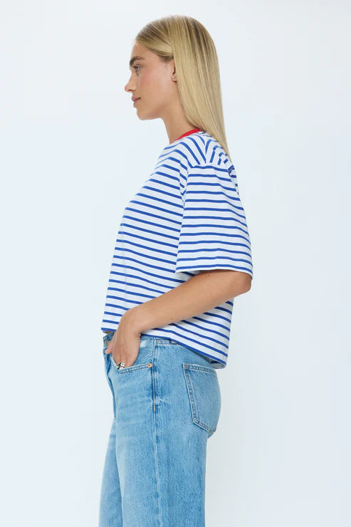 Mae Cropped Striped Tee