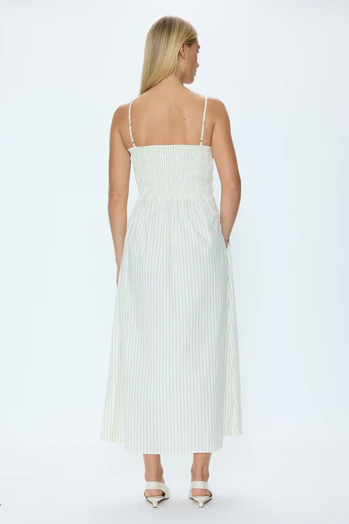 Bianca Shirred Stripe Bodice Dress