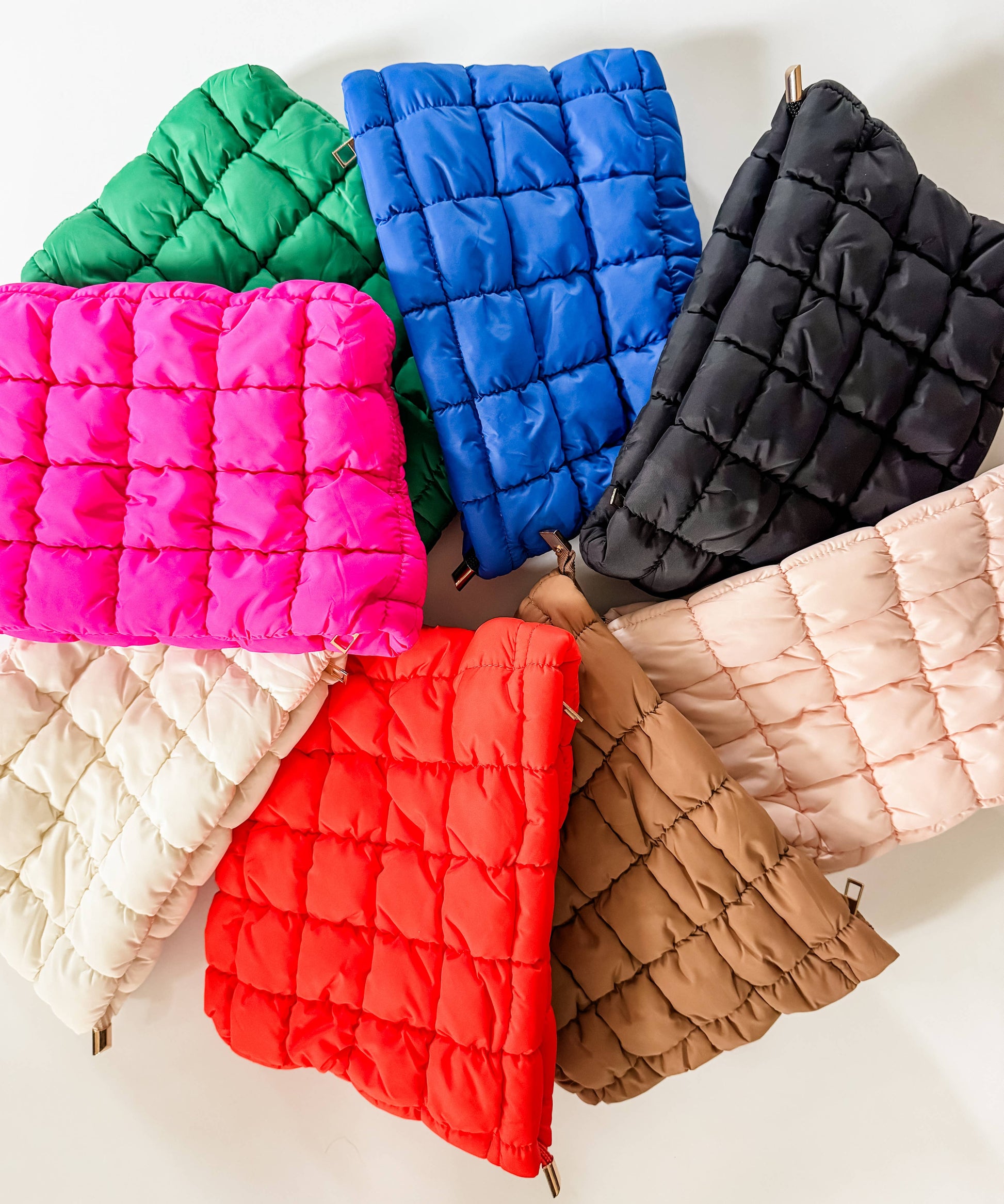Quilted Puffer Makeup Bag Cosmetic Travel Pouch