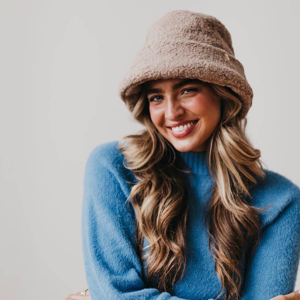 Sage Sherpa Bucket Hat ON SALE! ORIGINALLY $14