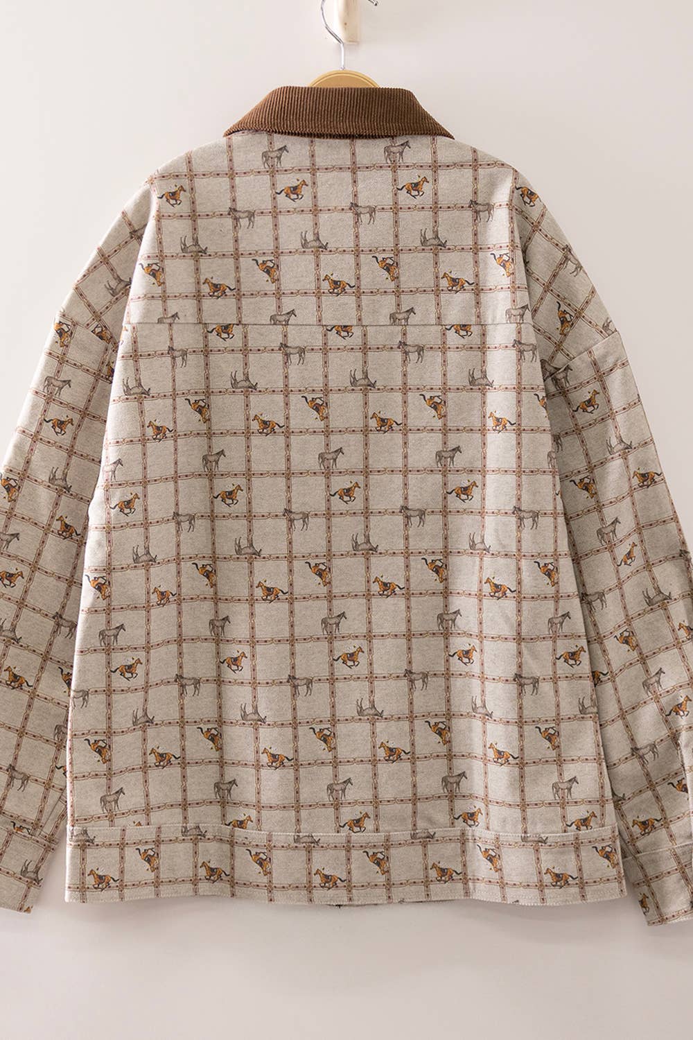 Western Horse Print Zip Up Jacket