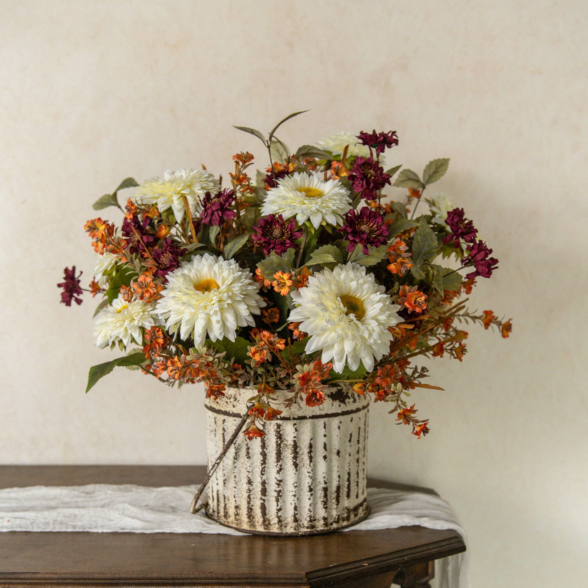 20" ORANGE WILD FLOWER & GRASS BUSH