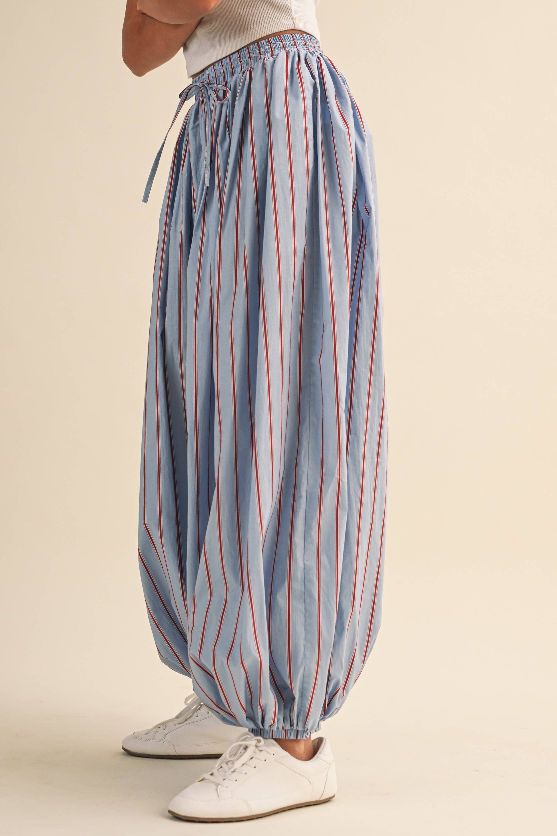 STRIPED BALLOON PANTS