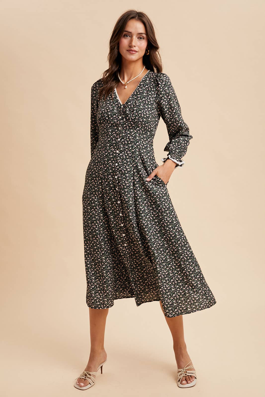 FLORAL BUTTON DOWN MAXI DRESS