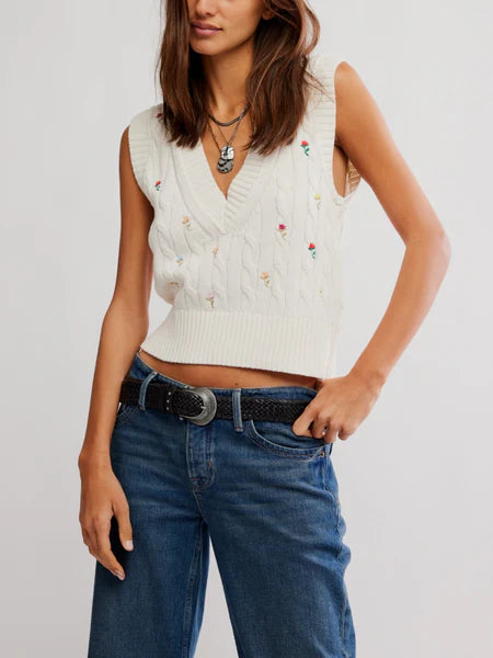 PLUMERIA FLORAL V in IVORY COMBO FREE PEOPLE