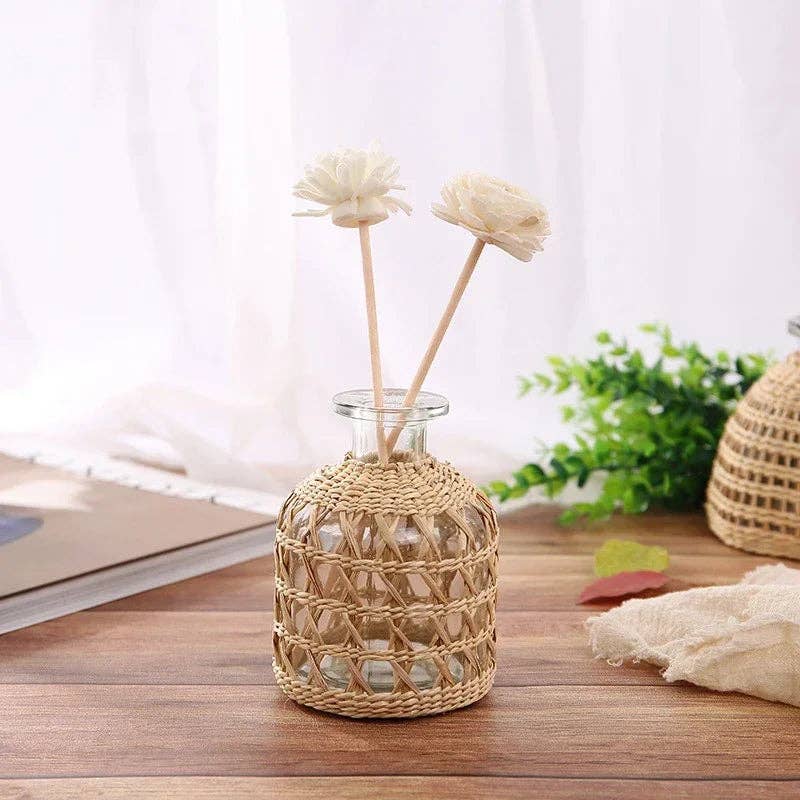 Handwoven Rattan Vases
