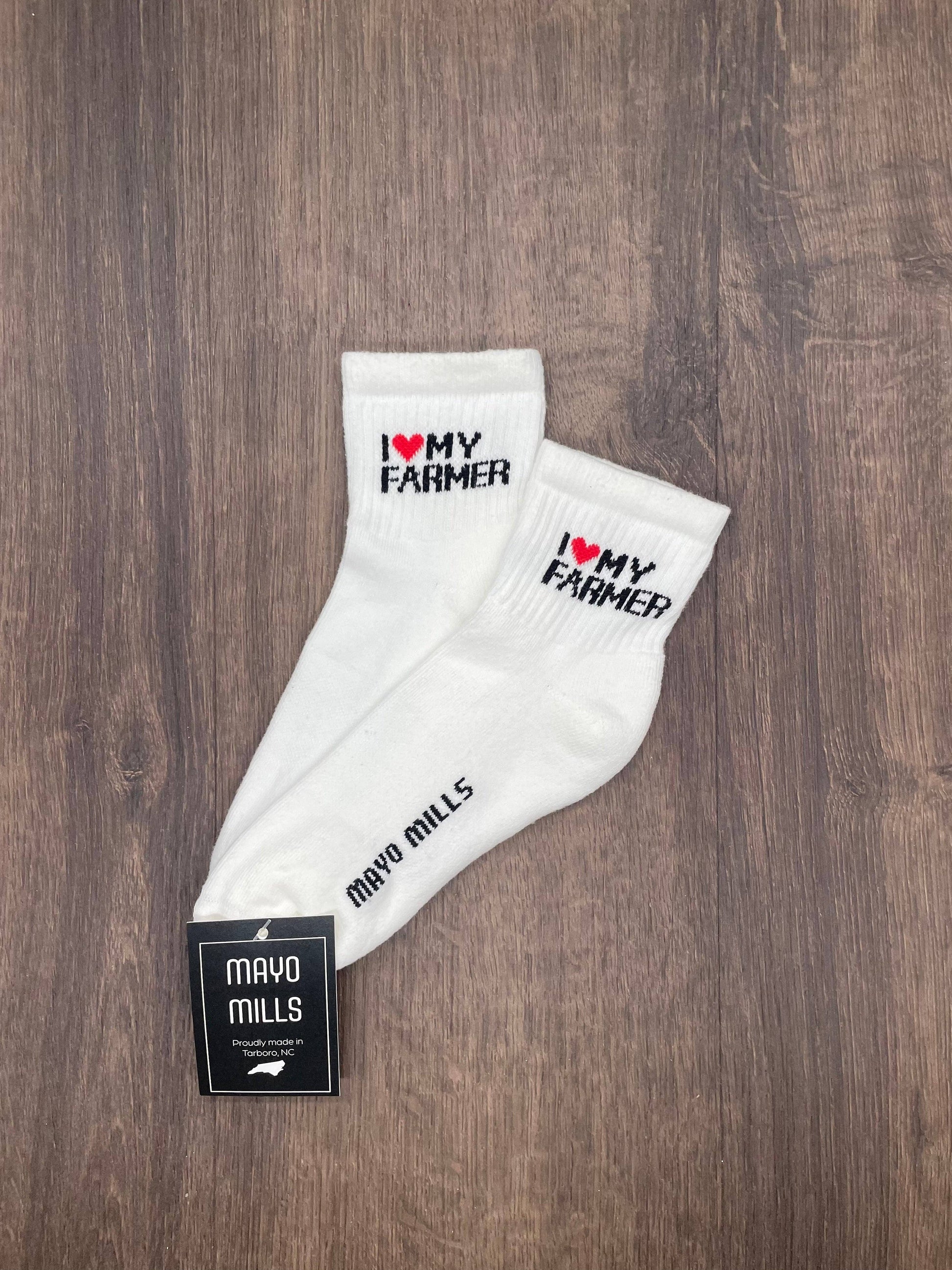 I Love My Farmer Quarter Crew Socks