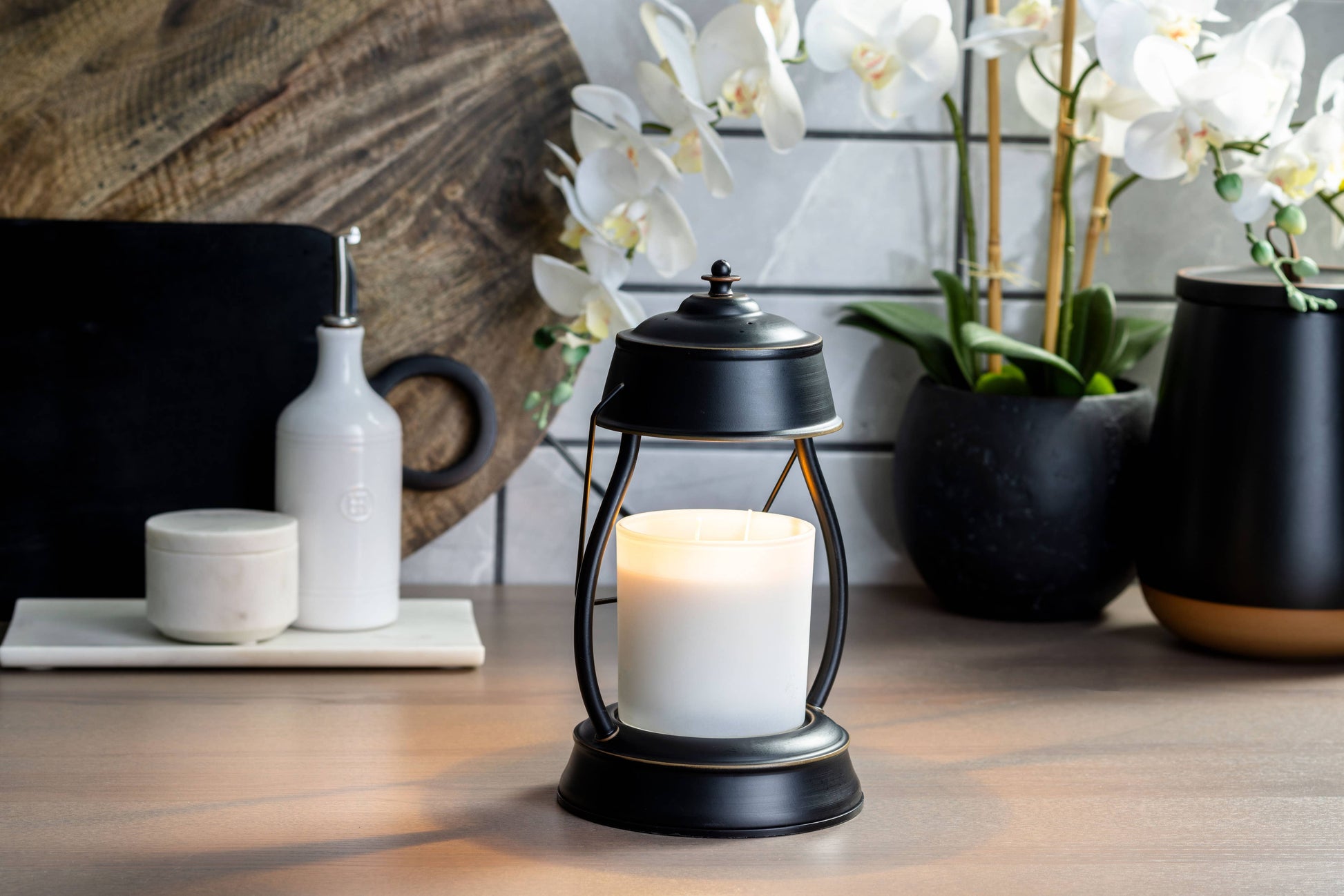 Hurricane Candle Warmer Lantern-Oil Rubbed Bronzed