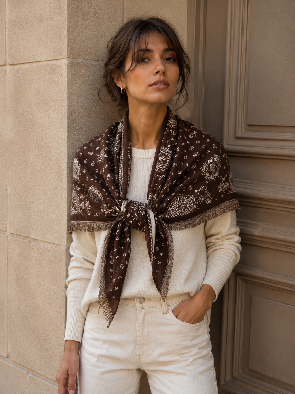 Triangle 2 In 1  Paisley Scarf