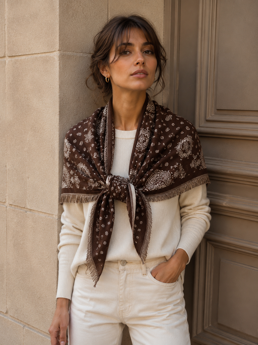 Triangle 2 In 1  Paisley Scarf