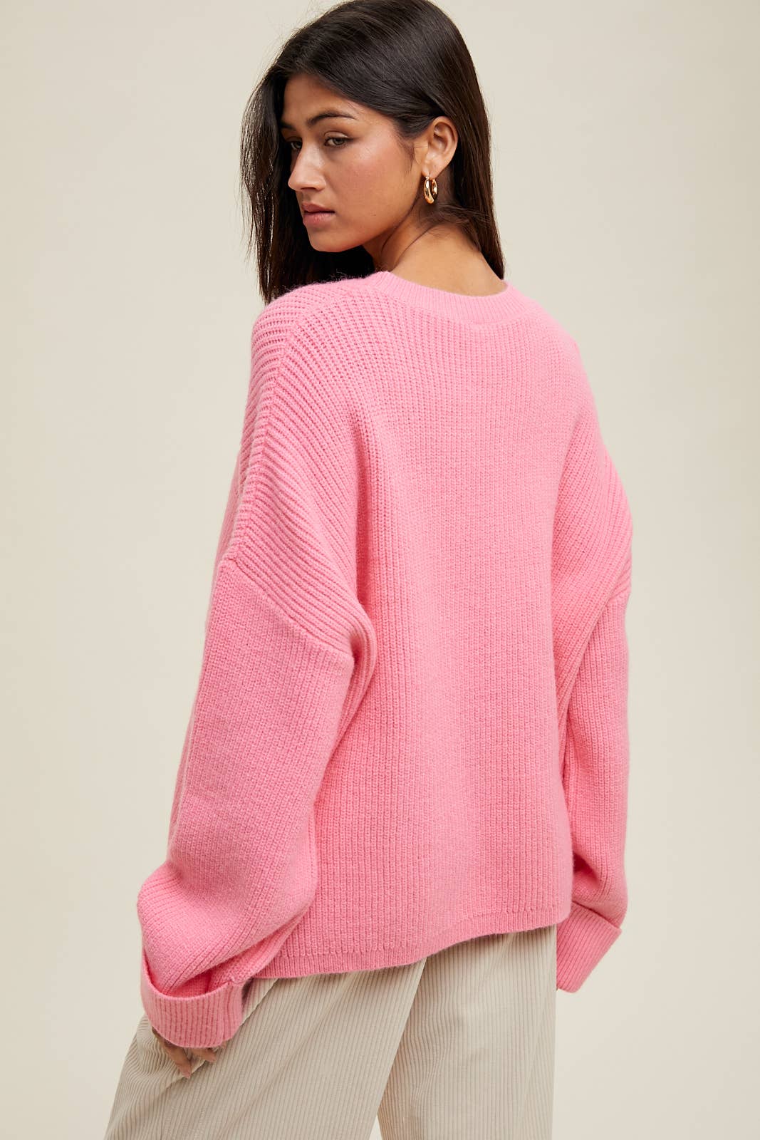 OVERSIZED DROP SHOULDER KNIT SWEATER