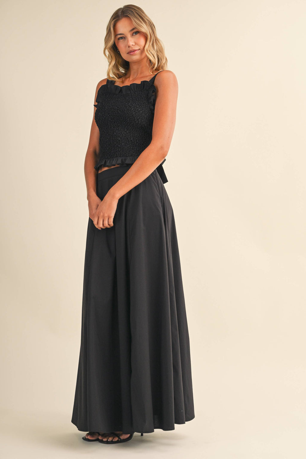 SMOCKING BACK TIED TOP