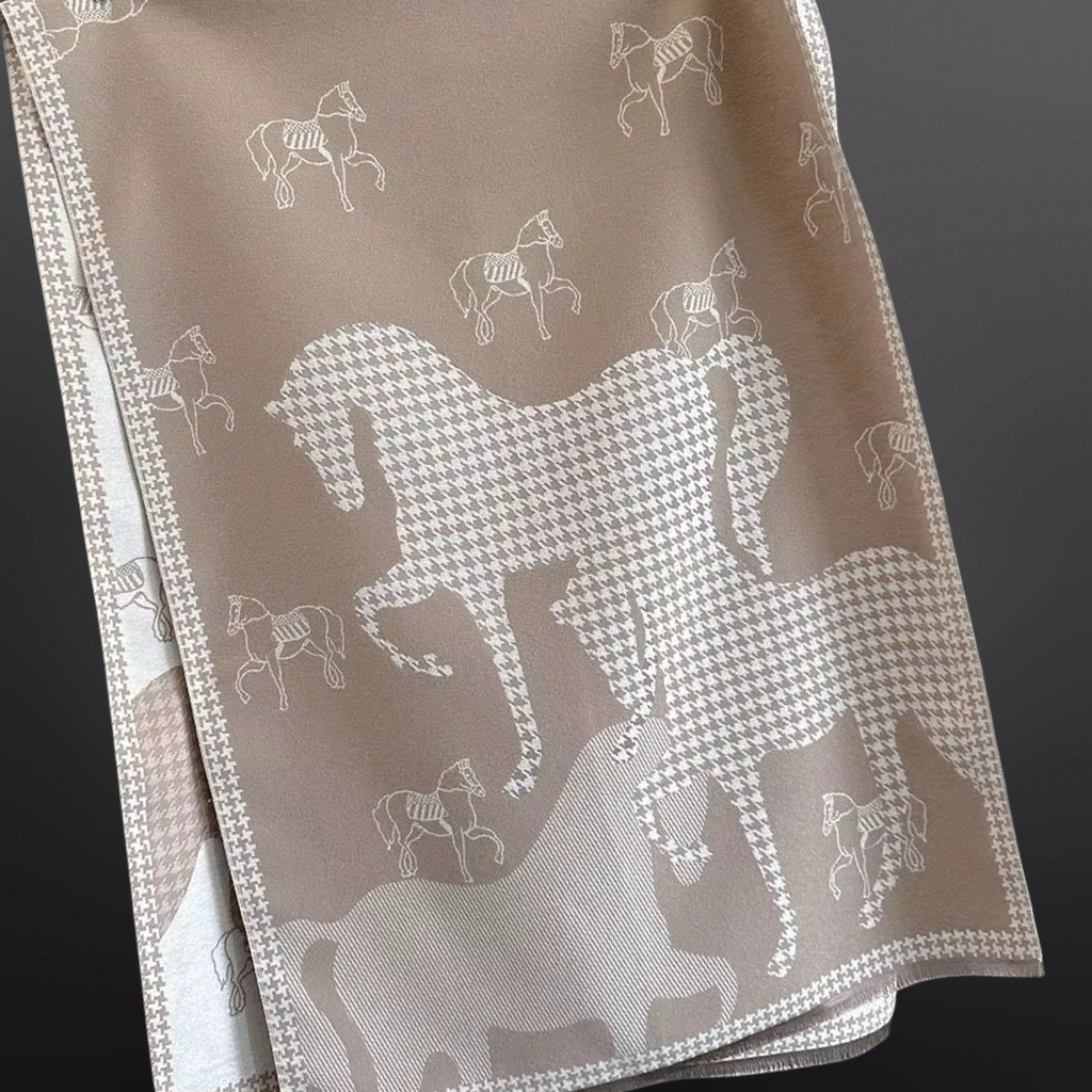 Herringbone Equestrian Knit Winter Scarf