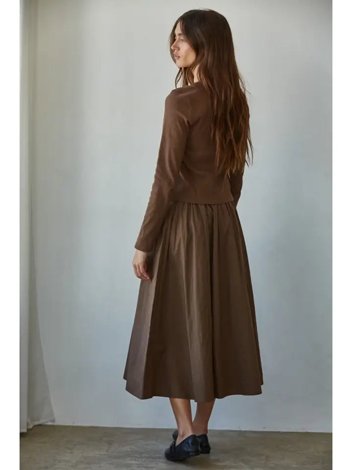 Knit Cotton Spandex Ribbed 3/4 Sleeve Cardigan