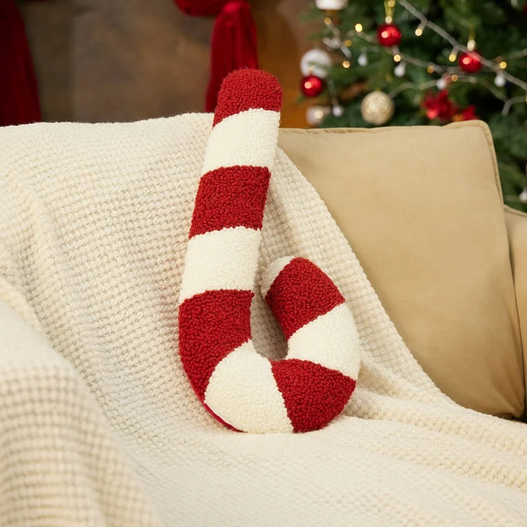 Candy Cane Plush Pillow