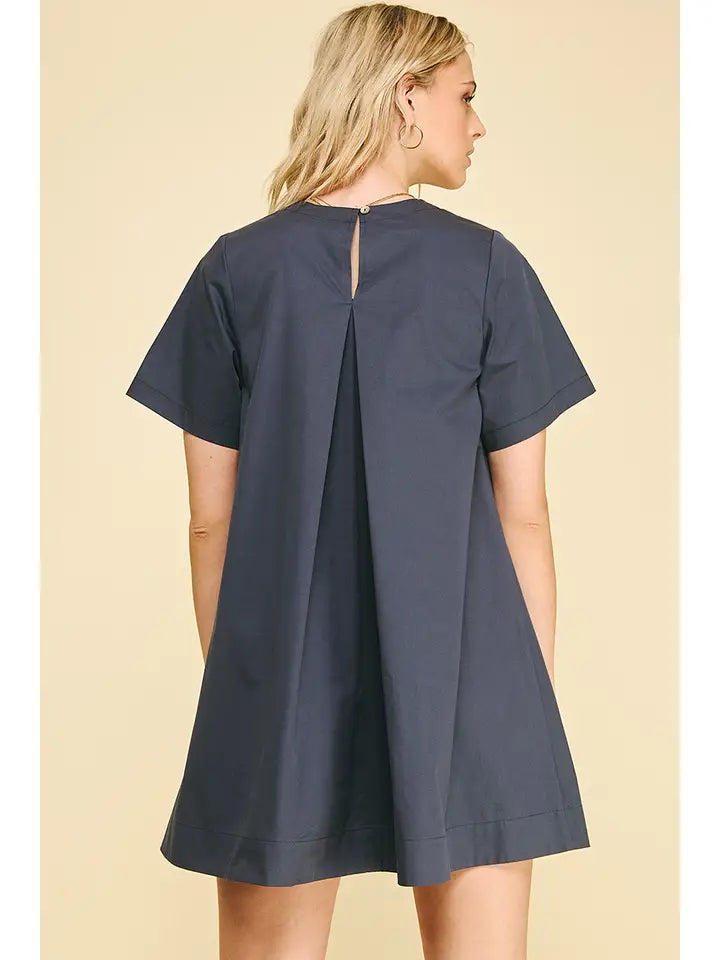 Tunic Mini Dress with Tucked Detail At Back