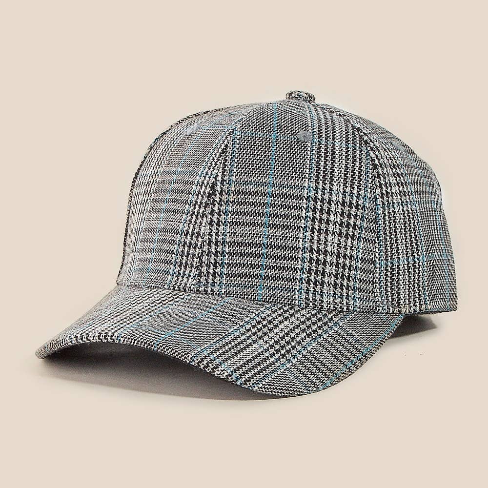 Glen Plaid Trucker Hat- GREY