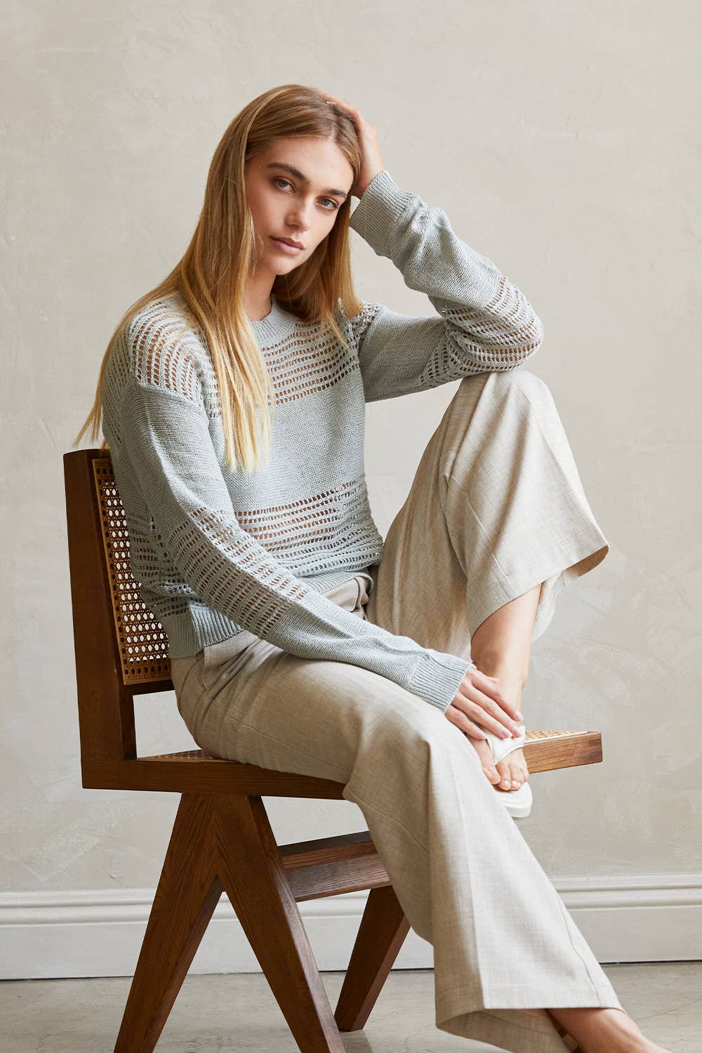 Luna Pleat Front Trouser - OATMEAL