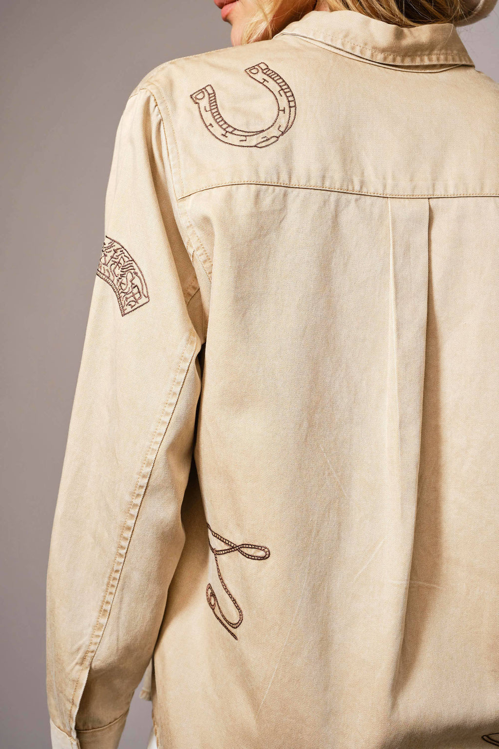 Embroidered Western Snap Button Shirt